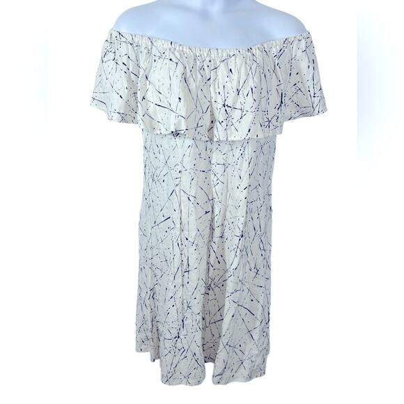 Chelsea & Theodore Linen Off-the-Shoulder Splatter Dress | Size XL - Picture 2 of 13